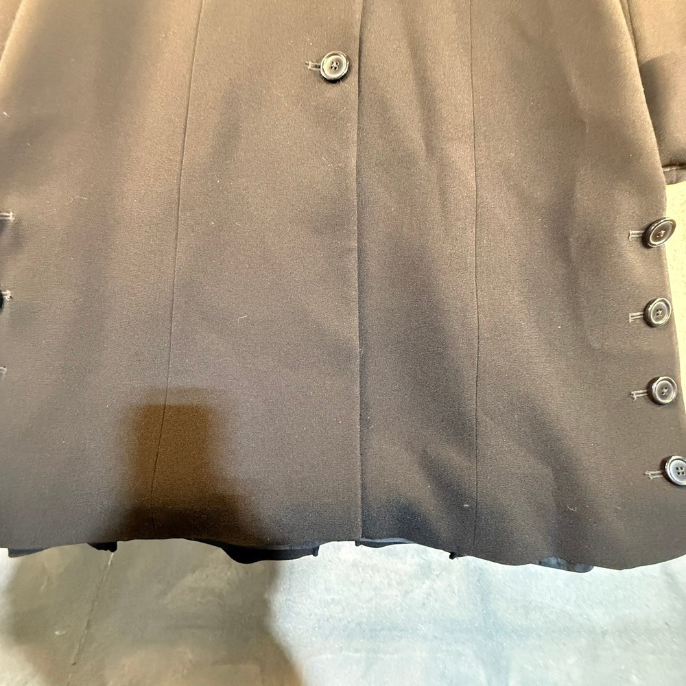 Zelda Black Button Front Car Coat Vintage Style Side‎ Button Detail Size 6 - Picture 2 of 6